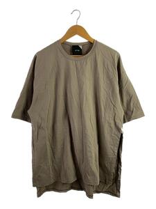 ATON◆NUBACK COTTON/ロングスリットTシャツ/2/コットン/KHK/KK.AG.KM.0303