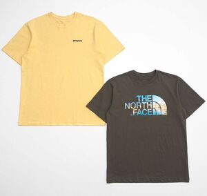 TG9948 THE NORTH FACE/ザ ノースフェイス+パタゴニア/patagonia *2点セット*半袖Tシャツ*イエロー*カーキ*メンズ