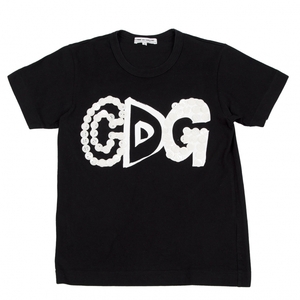 コムデギャルソンCOMME des GARCONS ボタンロゴデザインTシャツ 黒S 【レディース】