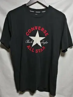 匿名配送 CONVERSE 半袖 刺繍 Tシャツ 黒