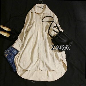 美品 ザラ ZARA ゆったり可愛い コーデュロイ シャツチュニック M 春 秋 合服 24C09