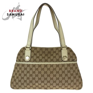 GUCCI グッチ GG柄 ベージュ ホワイト シルバー金具 GGキャンバス 163288 トートバッグ ショルダーバッグ レディース 407675