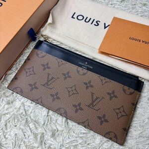 極美品◎現行◎ICチップ/ルイヴィトン/スリムパース モノグラムリバース 長財布 LOUIS VUITTON フラグメントケース RFID反応有 箱付 茶系