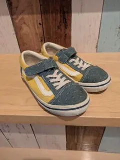 Vans キッズスニーカー 青・黄色 デニム　19cm