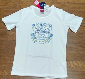 SPALDING スポールディング 女性用 Tシャツ トレーニングウェア Mサイズ（バスト79－87、身長154－162ポリエステル100％）ラメプリント