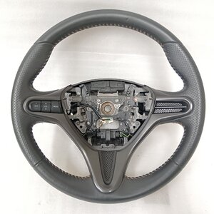 【　HONDA　フィット　GE8　】　ホンダ純正オプション 　レザーステアリングハンドル　オレンジステッチ　※ DBA-GE8 より取り外し