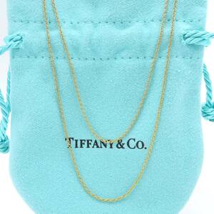 【送料無料】 未使用 Tiffany&Co. ティファニー ロング イエロー ゴールド ネックレス チェーン K18 73cm HS27