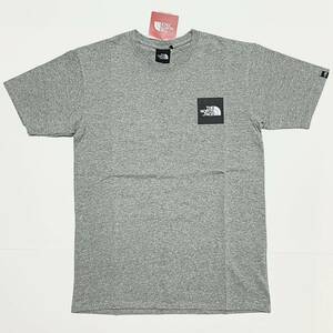 S 新品 ノースフェイス スクエア ロゴ Tシャツ ボックス グレー Square LOGO TEE スクエアロゴ ボックスロゴ ロゴT ヘビーウェイトコットン