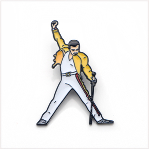 [BROOCH] Queen Freddie Mercury クイーン フレディ・マーキュリー ポーズ デザイン エナメル彩色 メタル ピン ブローチ 【送料無料】