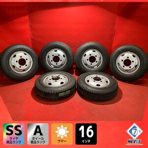 【個人宅配送不可】新車外し品 205/85R16 16×5.5J 116.5-8TC 5H 2023年製 エルフ等 タイヤ＆ホイール6本SET【47139882】