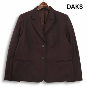 【新品 未使用】 DAKS ダックス 通年 カシミヤ混♪ テーラード ジャケット Sz.13ABR　レディース 大きいサイズ 定価6.3万　K4T01410_9#O