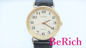 オリエント ORIENT レディース 腕時計 E45812-00 ゴールド SS レザー 黒 ブラック ウォッチ CARINA カリーナ 【中古】 ht3683