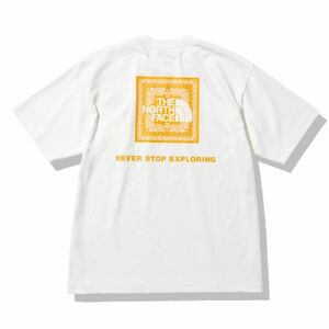 即決☆ノースフェイス バンダナ スクエア ロゴ 半袖Tシャツ WHT/XLサイズ ホワイト 白 半袖Tシャツ ロゴ 速乾 ドライ