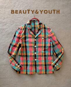 BEAUTY&YOUTH アローズ チェックテーラードジャケット S m10665006450