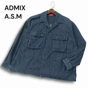 ADMIX A.S.M アトリエサブ メン 通年 オーバーサイズ★ デニム ワーク ジャケット Sz.50　メンズ ASM ビッグシルエット　A4T09353_9#O