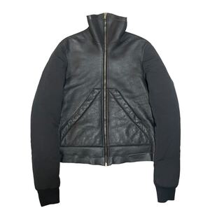 RICK OWENS 2011AW HYBRID LEATHER NYLON SHEARLING JACKET リックオウエンス ハイブリッド レザー ナイロン ジャケット RU2791 LSH