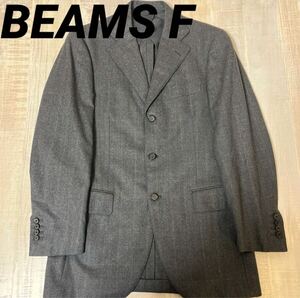 【定価約12万 極美品 日本製】BEAMS F 3B ウール チェック テーラード ジャケット ビームスF ビームスエフ グレー 背抜き センターベント