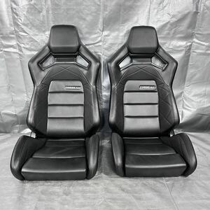 シ 超美品 CORBEAU RRX セミバケットシート 2脚セット 左右セット セミバケ ブラック レザー 運転席 助手席 コルビュー 検:レカロ 