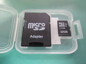 送料110円 売切 中古 美品 1枚 microSDカード 32GB ケース付 クイックフォーマット済 SDカードとしても可能