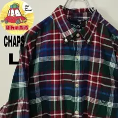 usa古着 CHAPS ネルシャツ　L レッド　ブルー　グリーン　チェック