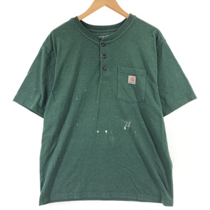 古着 カーハート Carhartt Loose Fit ヘンリーネック 半袖 ワンポイントロゴポケットTシャツ メンズL相当 /eaa429705