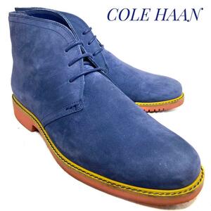 ☆即決・送料無料☆COLE HAAN コールハーン ヌバック レザーチャッカブーツ ブルー系 26cm 革靴 ブーツ カジュアル 本革 本皮 メンズ