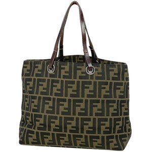 フェンディ FENDI ズッカ柄 トートバッグ ハンドバッグ トートバッグ キャンバス ブラウン レディース 【中古】