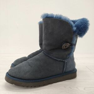 UGG ムートンブーツ 5803 W BAILEY BUTTON サイズ24cm ブーツ ネイビー アグ 3-0924T 219504