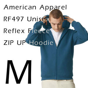 新商品　アメリカンアパレル　SEA BLUE　M　スウェット　ジップパーカー　フーディ　ReFlex Fleece Full-Zip Hoodie AmericanApparel