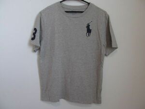 (58598)Polo Ralph Lauren　ポロラルフローレン　半袖　Tシャツ クルーネック コットン100%　グレー　160㎝　USED