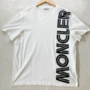 【美品・最高峰】 MONCLER モンクレール メンズ Tシャツ トップス カットソー ビッグロゴ ホワイト L マグリア .