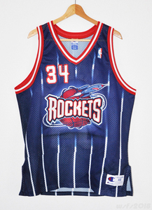 【NBA/USED】ヒューストンロケッツオーセンティックジャージ（#34アキームオラジュワン）【Champion/チャンピオン】