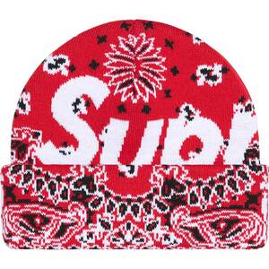 Supreme Big Logo Beanieシュプリーム24awビッグ ロゴ ビーニー ニットキャップ Red Bandana赤バンダナ 新品 送料込 box new era nike af1