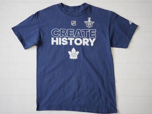 ☆送料無料☆ adidas アディダス USA直輸入 古着 半袖 NHL TORONTO MAPLE LEAFS トロント・メープルリーフス メンズ M ネイビー 中古 即決