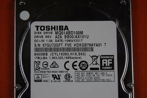 東芝 TOSHIBA 1TB HDD MQ01ABD100M 2.5インチ CrystalDiskInfo 「正常判定」　9.5mm厚 ジャンク扱い 現状渡しにて　S-186 2GFT