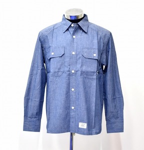 WTAPS （ダブルタップス）CELL LS / SHIRT. COTTON. CHAMBRAY 181BRDT-SHM02 デニム ロング シャツ 長袖 シャンブレー ワークシャツ WORK