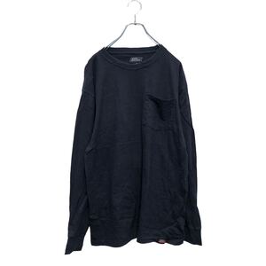 Dickies 長袖 無地Tシャツ M ネイビー ディッキーズ 胸ポケット ロンT ロングTシャツ 古着卸 アメリカ仕入 a603-5576