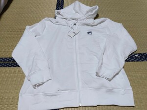 【新品】FILA 裏起毛パーカージャケット レディース LL 白