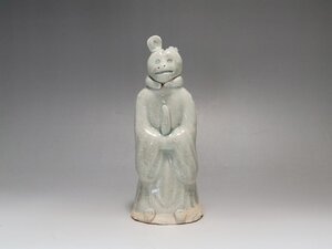 白磁 十二支 動物像1 子 鼠 高さ約15.9cm / 宋元時代 禮器 礼器 仏具 置物 擺件 唐物 人間国宝 李朝 高麗 古玩 古董