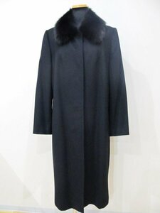 第二通販 １円　美品　カシミヤ　コート　黒　１３AR　