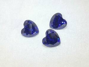 【ハート型】AAAサファイア（青・藍色）10ｍｍルース単品キュービックジルコニア（人工・合成ダイヤ）アクセサリー材料、ハンドメイド