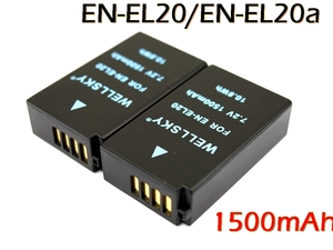 EN-EL20 [新品] EN-EL20a 2個セット 互換バッテリー 純正品と同じよう使用可能 残量表示可能 ニコン Nikon COOLPIX A / COOLPIX P950