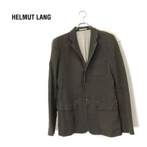 1I2780-D◆美品◆ HELMUT LANG ヘルムートラング リネンブレンド ウールジャケット テーラード ◆size38 カーキ 毛 麻 ナイロン