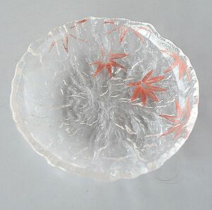 ガラス製 プレート 紅葉 中皿 1枚 gl10