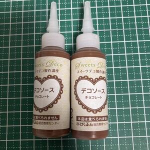 スイーツデコ用講座　がくぶん　チョコソース　２個セット　フェイクスイーツ　デコ