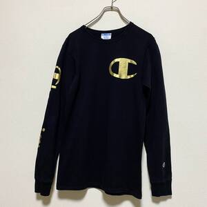 アメリカ古着　champion　チャンピオン　長袖　Tシャツ　ロンT　US古着　金プリント　Sサイズ　【I1337】