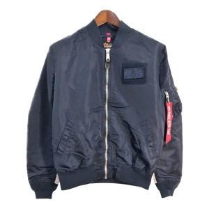 ALPHA INDUSTRIES アルファ インダストリーズ ナイロンジャケット ミリタリー ネイビー (メンズ L) 中古 古着 S5531