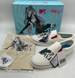 ☆未使用品☆ MTV x 初音ミク コラボアートスリップオン サイズ:28cm MMV03 ホワイト グッズ スリッポン [31-0920-O6]