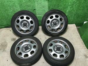 管1190-22　MR31S スズキ ハスラー　純正 15インチ スチール ホイール　15×4.5J ＋45 PCD100 4穴　165/60R15 2022年製タイヤ