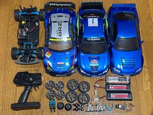 タミヤ TAMIYA TT-02 プロポ付き インプレッサ BRZ GTR(R34) アルミパーツ多数 バッテリー・充電器付き スペアパーツ多数